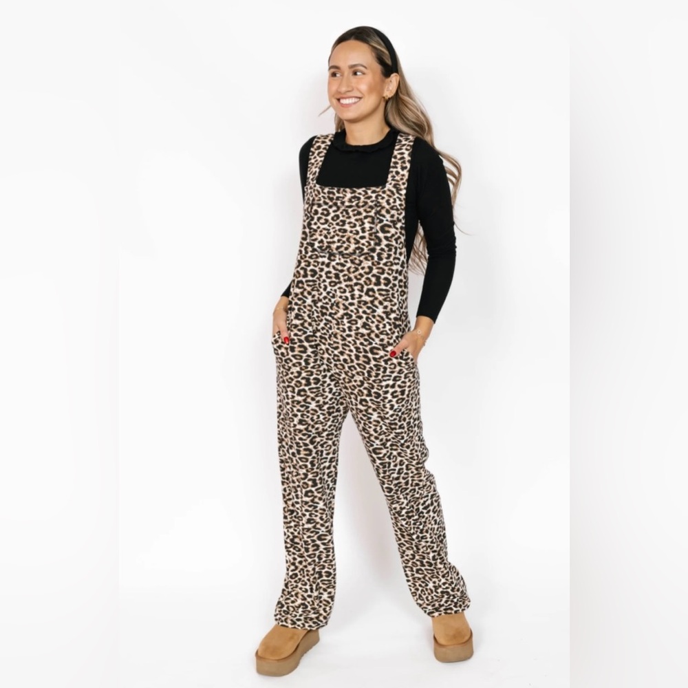 Smash + Tess Mia Romperall- Full Length in Leopard Print